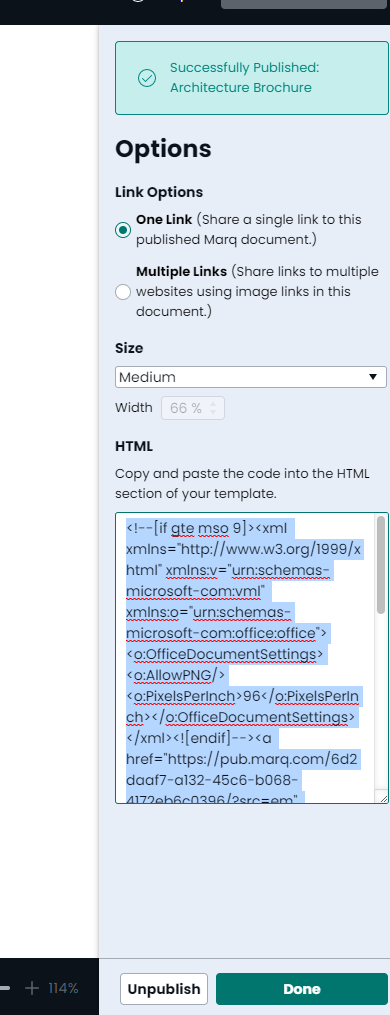Embedding an email in outlook